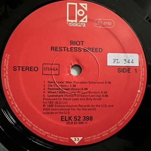 Riot Restless Breed Hot Vinyl